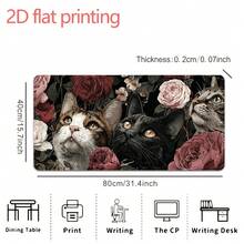1pc Large Gaming Mouse Pad & Desk Mat - Vintage Cat & Rose Design, Non-Slip Rubber Base, Stitched Edges, Soft Durable Surface For Home Office & Gaming Setup, Multiple Sizes Available, Washable Polyester, Workspace Stability, Mouse Pads For Desk, Dog/Bulldog Print Computer Mouse Pad/Mat, English Setter, Scottish Terrier Mouse, Maltese Mouse Pad, Gaming Desk Mat Cat, Springer Spaniel Mat, Dachshund Gaming Mat, Chocolate Poodle, Gaming Accessory, Office Desk Accessory - 70x30公分(27.5x11.8吋) - 查看 2