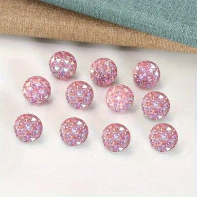 20 Pieces - Shiny Pink Round Crystal Head Push Pins, Map Sticker Decorative Push Pins, DIY Decorative Push Pins, Suitable For Home | Office | Classroom Use