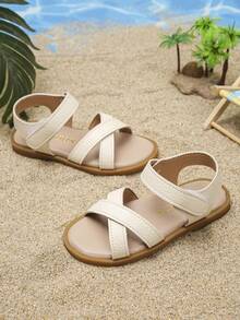 Kids Versatile Flat Sandals, Casual & Minimalist For Summer - Beige - View 2