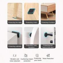 24/72/120/168片装黑色橡胶家具垫，防滑防撞，易于安装，适用于桌子、椅子、沙发、床、冰箱脚垫 - 黑色 - 查看 9