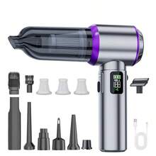 15000PA High Power Portable Wireless Vacuum Cleaner, 4-In-1 Compressed Air Duster And Handheld Vacuum Cleaner With Brushless Motor, Suitable For Car, Home, Office, Camping, Computer Keyboard And Laptop Cleaning, 2000mAh/11.1V - Purple - View 17