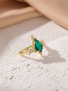 独特精致的绿色锆石镶嵌 - 极致的爱情方式 - 求婚、结婚纪念日的理想礼物 - 薄荷綠 - 查看 7