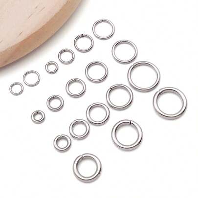 100 piezas de anillos de salto de acero inoxidable, anillos en O de metal sin soldar de un solo bucle, conectores para hacer joyas, collares, pulseras, aretes y llaveros DIY
