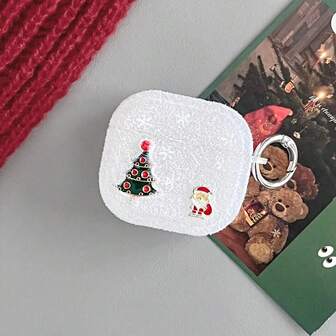 1pc Christmas Snowflake & Santa Claus Cute Anti-Drop Earphone Case + Strap Bluetooth Earphone Case Protector Compatible With Apple 1st/2nd/3rd/Pro/Pro 2nd Generation, Creative Design