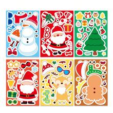 beartale 6 pièces Autocollants de puzzle interactifs amusants parent-enfant, autocollants de puzzle de personnages de bande dessinée DIY, autocollants de bande dessinée mignons graffiti DIY, cadeau pour filles, jouet pour garçons, faveur de fête, cadeau fête des mères, jouet pour enfants, décoration fête des mères, autocollants, motif de bande dessinée, faveurs de fête pour enfants, fournitures de bas de Noël - Multicolore - Voir 13