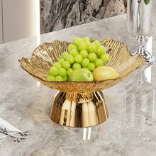 Light Luxury Style High Foot Fruit Tray, Home Snack Tray, Living Room Candy Tray, Dried Fruit Placement Tray, Suitable For New Year, Ramadan, Hotel Wedding Placement Fruit Tray - Multicolor - View 9