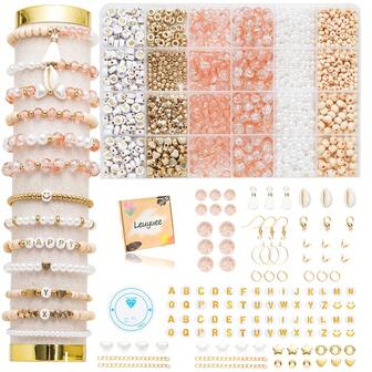 6mm/8mm Crackle Glass Beads Bracelet Making Kit Crystal Glass Beads Jewelry Making Kit, Friendship Bracelet Kit For DIY Crafts Gifts