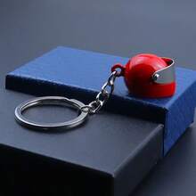 1pc Motorcycle Helmet Keychain Pendant, Metal Material, Personalized Lucky Charm, With Keyring, Suitable For Various Occasions. It Can Not Only Be Used As A Decoration For Wallets, Shoulder Bags Or Backpacks, But Also Can Decorate Electronic Cards, Keys Or Car Keys. It Is The Perfect Gift For Christmas, Valentine's Day, Wedding, Birthday, Anniversary Or Other Special Occasions.