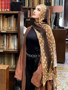 1 chiếc khăn voan chiffon in hình hươu phong cách bohemian dành cho nữ, kiểu dáng thường ngày, thích hợp cho mùa thu. - 01-Sika Deer - Xem 3