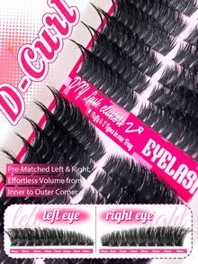 272PCS/260PCS/270PCSIndividual Lash Clusters Natural Look&Wispy Lash Clusters 60D/80D/100D 3 Styles Mixed D Curl 9-16mm DIY Ultra Light&Super Soft Lashes Reusable Individual Eyelash Extension Kit With Makeup For Beginner Use At Home Or On-The-Go For Daily Life&Party&Music Festival&Travel - D - 查看 8