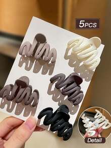 5 chiếc kẹp tóc nhỏ chất lượng cao, màu cà phê sữa, kẹp tóc mái mini, phụ kiện tóc thời trang, kẹp tóc thanh lịch, kẹp tóc thường ngày, kẹp tóc làm đẹp. - Nhiều màu - Xem 5