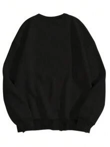 Women's Black Sweatshirt, My Favorite Basketball Player Calls Me Mom Graphic Print, Casual Daily Wear - 黑色 - 查看 2