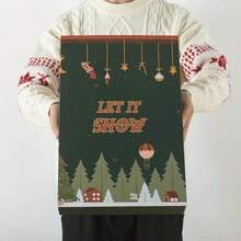 Soul and Lane Calendario de adviento vacío Let It Snow cuenta regresiva de 24 días para Navidad calendario de cartón reutilizable y rellenable con cierre magnético para llenar tú mismo - Dejaqueneve - Ver 3