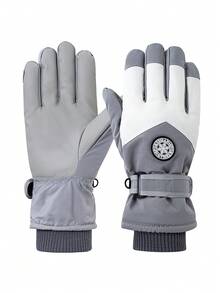 CarrKen Men's Winter Ski Gloves, Cold-Proof & Warm, Touchscreen Compatible, Adjustable Wrist Strap, Suitable For Skiing, Snowboarding And Motorcycle Riding, Winter Fashion Accessory, Durable, Ideal For Outdoor Sports