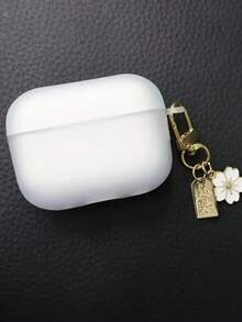 白色花朵吊坠耳机保护套，适用于所有型号（1代、2代、3代、4代、Pro、Pro 2、Pro 3），防刮耐用 - 帶掛件 - 查看 4