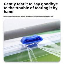 1/3Pcs Multifunctional Reusable Plastic Wrap Bidirectional Cutter, Easy-To-Replace Tear-Free Plastic Cutting Strip, Cutting Tool For Plastic Wrap/Aluminum Foil/Baking Paper, Kitchen Storage Accessory, Convenient To Use And Store, Without Plastic Wrap Container Box