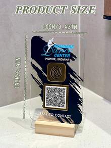 Custom Acrylic QR Code Business Signs, Small Business Marketing Tools, Social Media QR Code Signs, Payment Signs, QR Code Signboards With Bases, Desk Decorations, Table Service Signs - Black - View 3