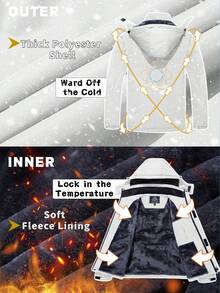 NASBING 男士冬季滑雪服 防水防风 滑雪板保暖连帽冬装 4口袋派克大衣 徒步露营登山滑雪