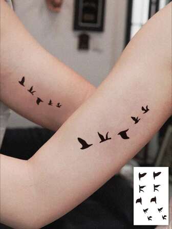 1pc Sexy Small Bird Tattoo Sticker, Realistic & Waterproof, Suitable For Women, Arm/Leg/Chest/Waist Sensual Body Art Temporary Tattoo Sticker, Multipurpose Unisex Disposable Tattoo Sticker Easy To Apply And Remove, Daily Travel Beach Body Art Decoration Sticker DIY Gift Sticker
