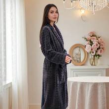 1 chiếc áo choàng tắm flannel cỡ lớn, dày dặn và dài, kiểu dáng thường ngày có túi, siêu mềm, thấm hút cao, nhanh khô, chắn gió, ấm áp, thích hợp cho cả nam và nữ, dùng để trang trí phòng tắm mùa đông. - Nhiều màu -XXL - Xem 14