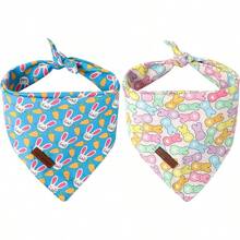 Style Paws Dog Spring Bandanas 2Pcs Washable Cotton Triangle Summer Lemon Dinosaur Puppy Scarfs For Small Medium Large Dogs And CatsChristmas - Cà rốt thỏ nhiều màu sắc - Xem 1