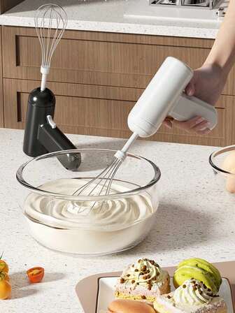 Automatische elektrische melkopschuimer en eiklopper, handzame melkschuimmaker, bakgarde voor room, beslag en deeg