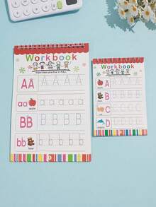 1/2 件数字/字母线圈书法练习册适合学生练习书法学习小礼物圣诞节返校字帖礼物 - 彩色 - 查看 10
