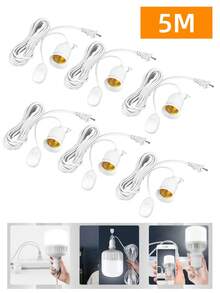 Portalámparas Soporte de Base para Lampara, Soporte colgante de 5m, casquillo E27 con Cable para lámpara de sal con Cable de alimentación - Tipo de Enchufe A USA (110-127V) - Ver 16