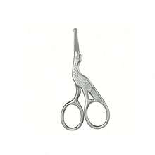 Stainless Steel Embossed Nose Hair Beard Scissors Russian Style Scissors Pointed Round Scissors Eyebrow Trimming Makeup Large Curved Scissors