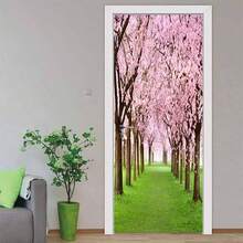 Stairs Art Door Sticker Bedroom Livingroom Bathroom, 2PCS Wall Decal Self - Adhesive Waterproof Removable Door Murals Wallpaper Home Decoration SP - F202 - Ka-f040 + 小 - 查看 3