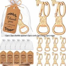 80 Year Old Bottle Opener Birthday Gift Party Gift Golden Theme Number 80 Keychain Bottle Opener - Multicolor - View 15