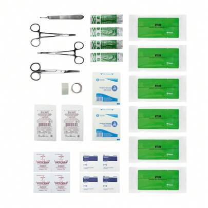 Advanced Surgical Suture Kit, First Aid Medical Travel Trauma Pack, 28 Pieces,Quality, Clean, Easy-To-Use Suturing Kits.This Lightweight And Compact Suture Kit Will Be Easily Deployable To Treat Most Wounds.
