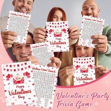 Valentine's Day Party, Adult Valentine's Day Party Games, Suitable For Families, Offices, Large Groups, Valentine's Day Word Search Game, Valentine's Day Party Game Cards (With Answers), Party Favors (Word Search) - Multicolor - View 6