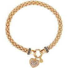 Nine West - Pulsera elástica para mujer con diseño de corazón pavé(Tono dorado) - Multicolor - Ver 1