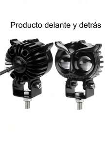 2 luces antiniebla LED con forma de búho, luces auxiliares para motocicleta, 40 W, luz de proyector blanca y ámbar para todas las motos, coches, SUV, ATV (paquete de 2) - Negro - Ver 8