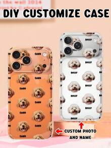 1 Customized Pet Name Transparent Full-Cover Lens Precision Hole Phone Case, Gift For Friends, Compatible With IPhone 11/12/13/14/15/16/16 Pro/16 Pro Max/16 Plus/17/Air/17 Pro/17 Pro Max S25/S25 Ultra/S25 Plus/S25 Edge/ Pixel 9 Pro XL And More Models, Perfect For Holiday Memorial Gifts For Friends - Clear - View 2