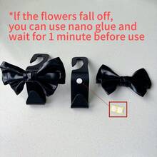 AD High-End Fashionable Leather Bowknot Multi-Function Car Seat Back Hook, Cute Car Interior Storage Hook - Black Rod White - View 7
