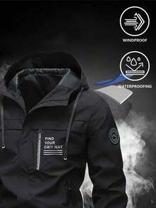 1 pièce Coupe-vent pour homme pour l'extérieur, veste de sport résistante à l'eau, convient pour le printemps et l'automne