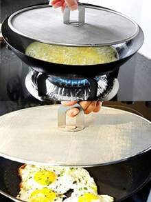 Stainless Steel Splatter Screen, Fits Frying Pan, Round Stainless Steel Oil Splash Guard Cover - Multicolor - View 13