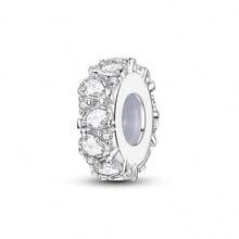 1 pieza Cadena de cuentas espaciadoras versátil clásica chapada en plata, encanto para pulsera, ideal para hacer joyas DIY, opción ideal como regalo de joyas para mujeres - Plateado - Ver 20