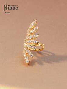 Hihho 1pc Clip-On C-Shaped Earrings - For Women Without Pierced Ears, Pair With Hoop Earrings, Cartilage Earrings, Everyday Wear, Holiday Party Gift, Christmas Jewelry - Wing - View 5