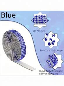 1 Piece, Self-Adhesive Rhinestone Strip, Sparkling Diamond Tape, DIY Craft Decoration, Multi-Coloured Glitter Roll, Suitable For Clothing And Home Decor, Effortlessly Cut And Stick For Decoration.