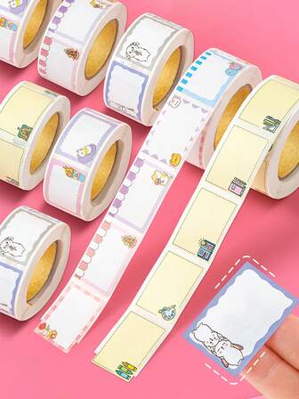 1pc Cartoon Colorful Label Stickers, Suitable For Refrigerator, Tableware, Kitchen Utensils, Home & Office Supplies, Holiday & Birthday Gift Packaging