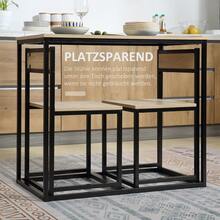 HOMCOM Dining Table With 2 Chairs, 3-Piece Dining Set, Kitchen Table Set For 2 People, Dining Set For Small Spaces, Kitchen, Living Room, Oak On Site - 1 - View 4