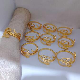 4个/6个/10个装月亮造型餐巾环，酒店用品餐巾架，家居厨房餐桌装饰，布艺餐巾环，多色金属月亮造型，适用于日常生活、宴会、招待客人，四季皆宜