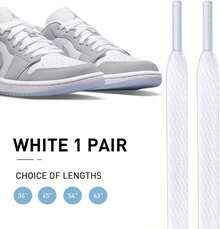 TendenciaUamGlsob - Cordones planos de algodón para zapatos deportivos de repuesto para zapatos deportivos Air  1/2/3/4/5/6/7/8Calidad premium - Blanco - Ver 10
