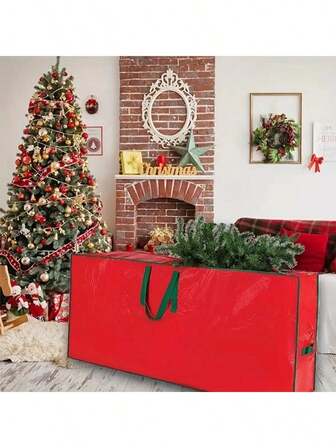 1pc Foldable Storage Bag, Anti-Moth, Waterproof, Organizer Bag For Holiday Wreath, Multipurpose Carry Bag For Moving & Storage