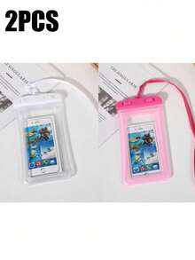 2-częściowa wodoodporna torba, uniwersalna, wodoodporna torba na telefon, wodoodporna torba na telefon komórkowy, pływanie pod wodą, wodoodporna torba na telefon, suchy pokrowiec na telefon komórkowy, pływająca poduszka powietrzna do fotografii podwodnej, wodoodporna torba na telefon komórkowy, torba na telefon komórkowy, torba plażowa, do pływania, letnie wakacje na wyspie, akcesoria plażowe dla mężczyzn i kobiet - Wielokolorowe - Zobacz 19