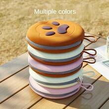 Pet Dog Travel Silicone Double Bowl, 2-In-1 Foldable Silicone Dog Bowl, Portable Easy-To-Clean Pet Feeding Device, Suitable For Travel And Outdoor Use, Pet Boarding, Training Feeding And Water Tray - 1 - View 4