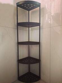 5/4/3 Tier Rotating Bathroom Storage Rack With Wheels And Triangular Base, Plastic Organizer Shelf For Corner, Kitchen, Living Room, Bathroom, Hotel, Balcony, Hallway And Entryway, Easy To Move And Disassemble, Ideal Gift